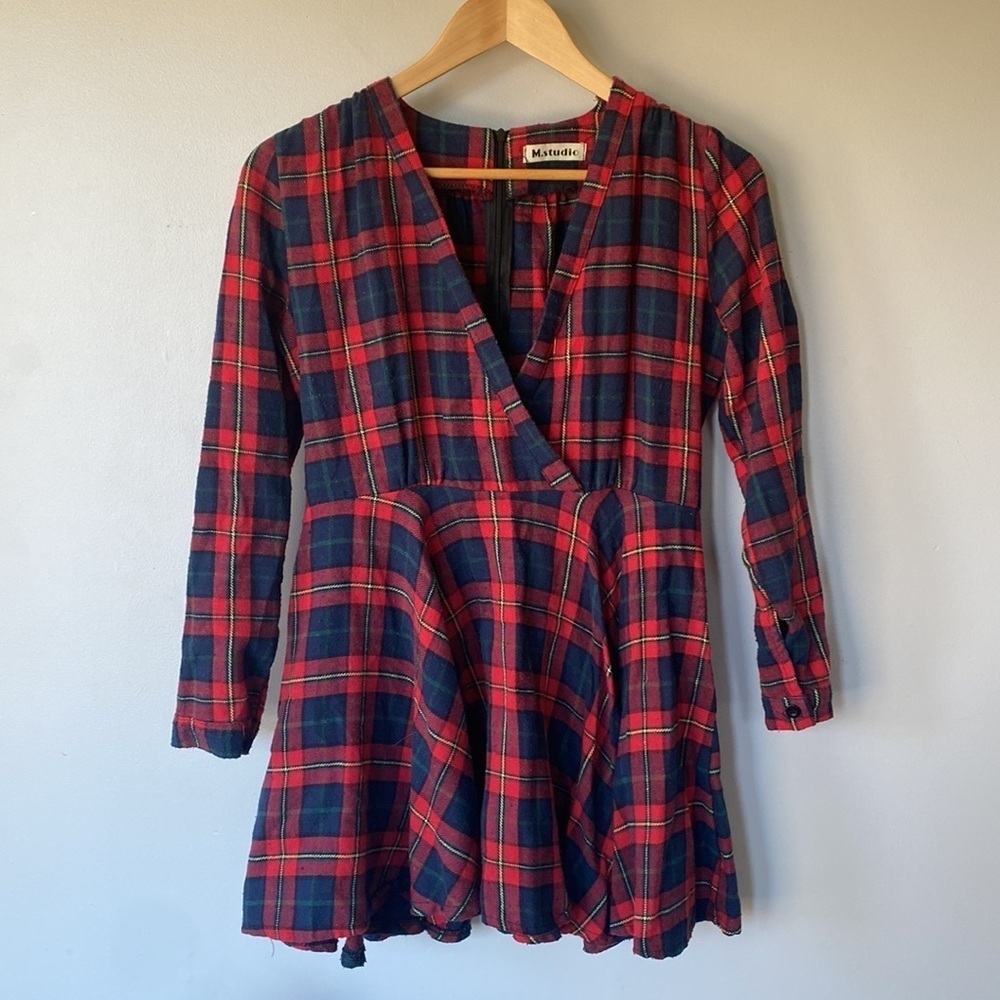 M. studio plaid dress